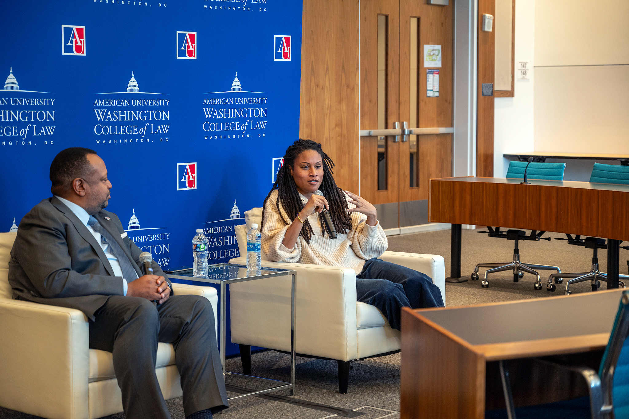 ReNika Moore speaks to students at AUWCL.