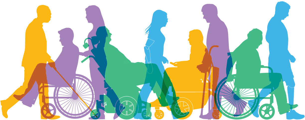 Image: Multicolored graphic of variously-abled individuals