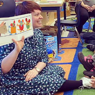 Photo of teacher reading aloud