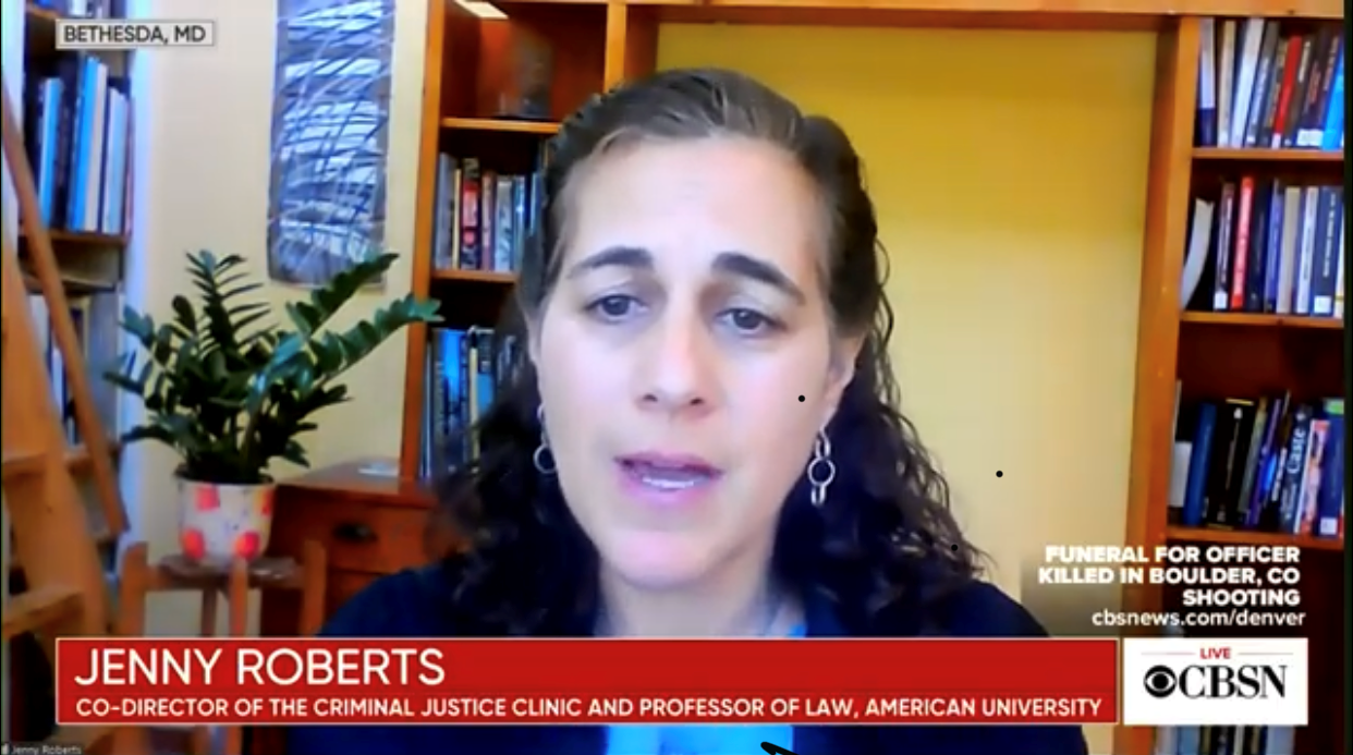 Professor Jenny Roberts appears on CBS News. 