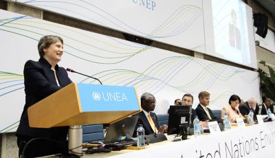 UN Environmental Assembly podium