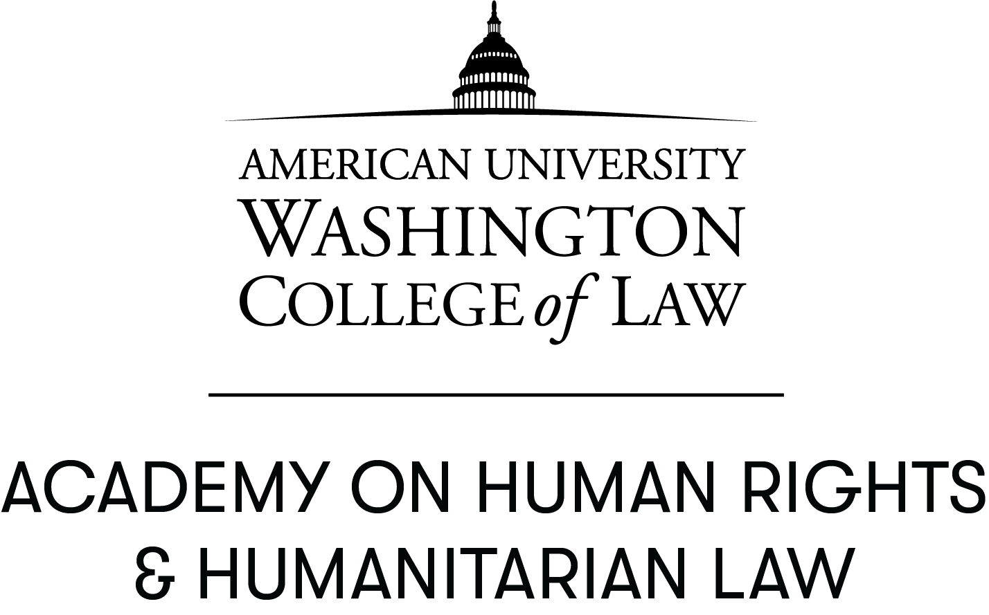 Academy On Human Rights & Humanitarian Law logo (stacked)