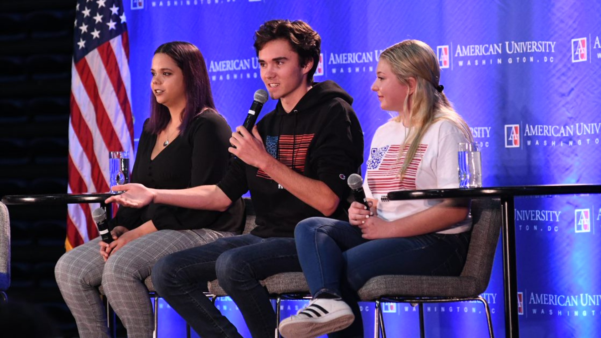 David Hogg, along with fellow Parkland survivors Samantha Fuentes and Jaclyn Corin, speak to the AU community about voting, gun law reform, and mobilizing for change.