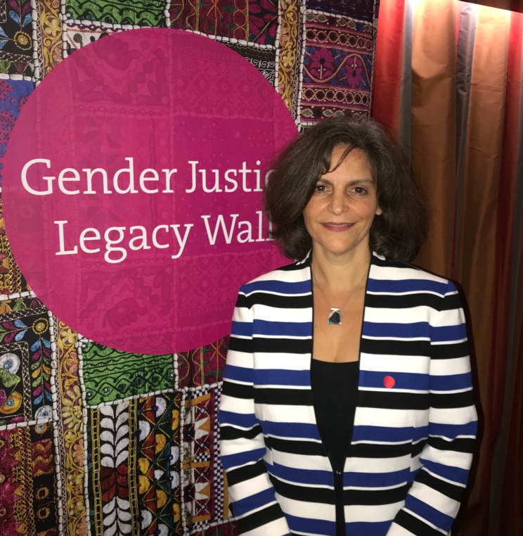 WCRO Director Susana SaCouto at the launch of the Gender Justice Legacy Wall in 2017. 