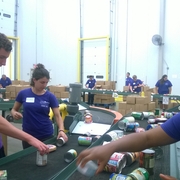 Sorting donated goods at Capital Area Food Bank