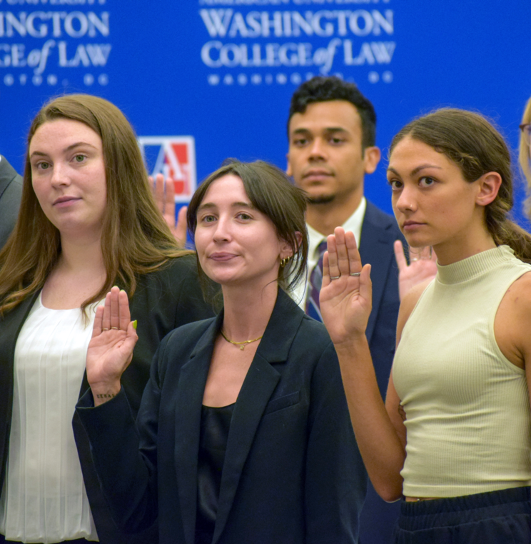 Honoring Excellence: Judge Moxila A. Upadhyaya Swears in AUWCL Clinic Students