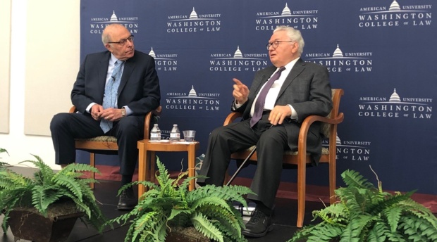 Thomas Buergenthal discussed his Holocaust experiences during a AUWCL visit in 2019