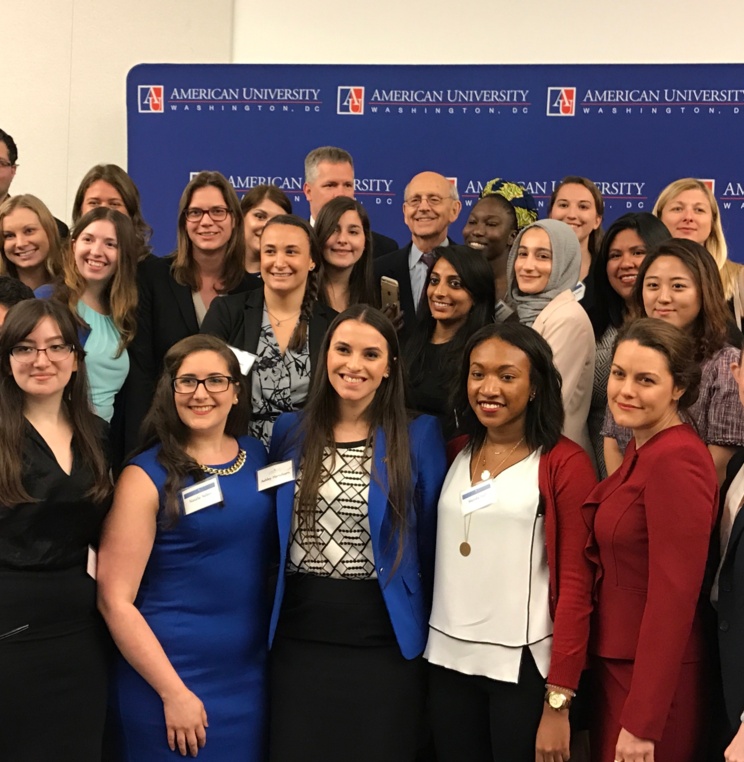 American University students with Justice Breyer.