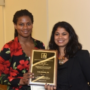 Lydia Edwards '06, Peter M. Cicchino awardee for Outstanding Advocacy in the Public Interest in the Category of Alumna or Alumnus Whose Work is Primarily in the United States and her nominator, Professor Sunita Patel