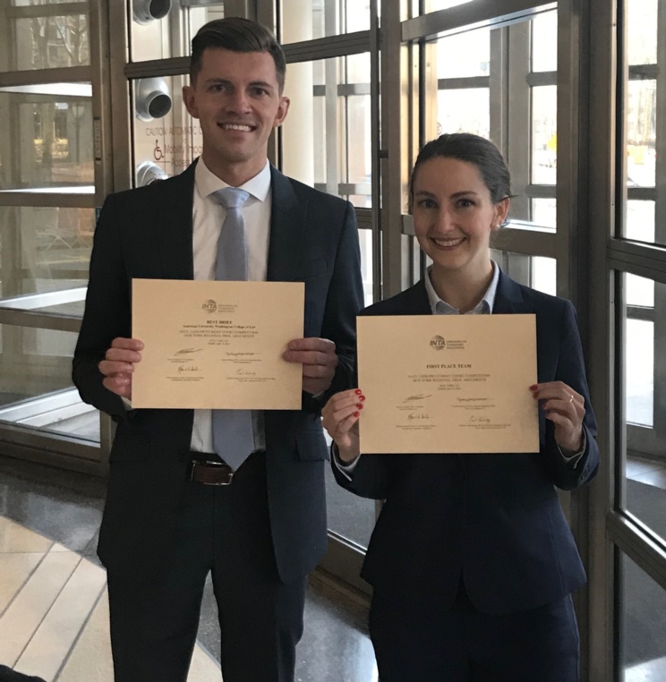 AUWCL 3L Students Take First Place in Saul Lefkowitz IP Regional Competition