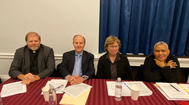 Professors Juan Mendez, second from left, and Brenda Smith, right, participated in a congressional staff briefing on “Solitary Confinement: Briefing on H.R. 4488.”