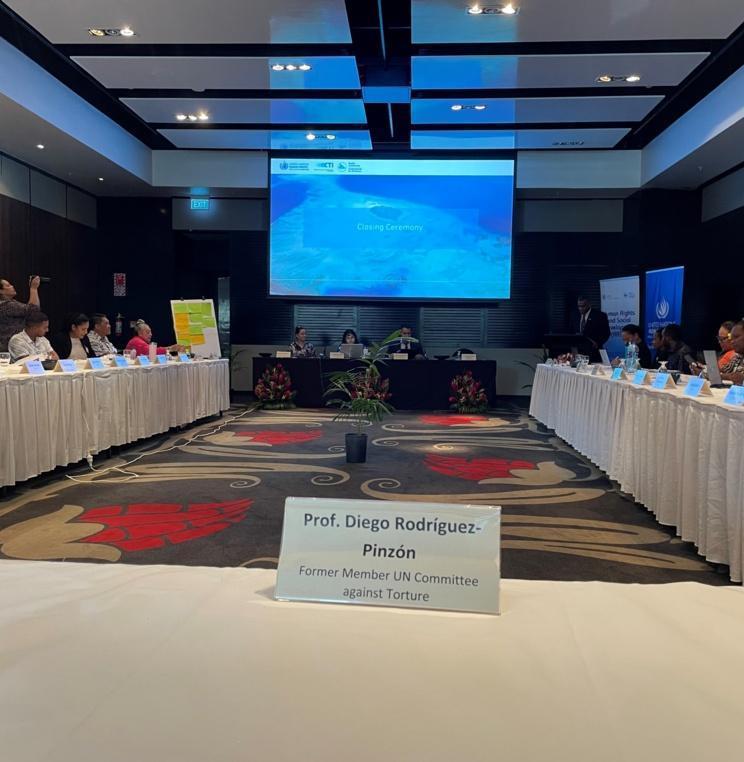 El Profesor Diego Rodríguez-Pinzón, experto invitado en el "Intercambio de Aprendizaje del Pacífico sobre la Convención de las Naciones Unidas contra la Tortura"