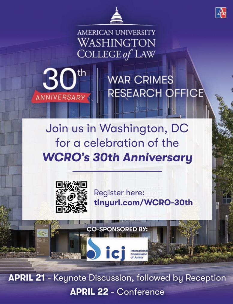 30th Anniversary War Crimes Save the Date