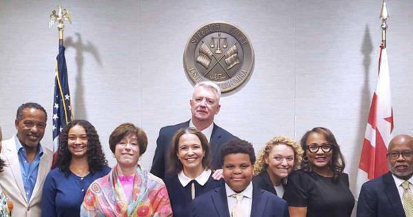 Judge Robert J. Hildum being sworn in. Judge Robert J. Hildum being sworn in.