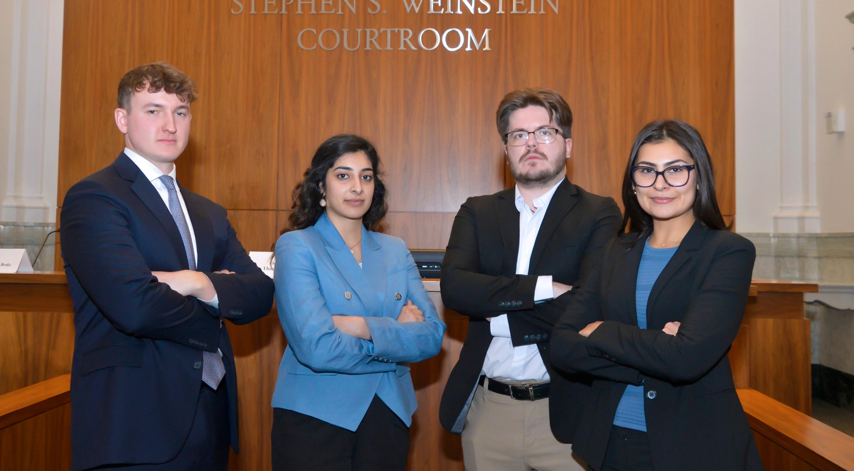Finalist from left to right, Dylan Griffith (Section 4), Priya Kukreja (Section 4), James Ingersoll (Section 2), and Aryana Azizi (Section 4).