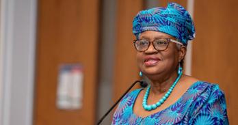 World Trade Organization Director General Dr. Ngozi Okonjo-Iweala delivering the 2026 Wenger Lecture