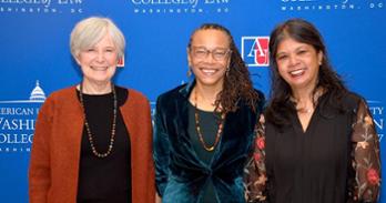 Ann Shalleck (left), Dorothy E. Roberts (center), and Anita Sinha (right) at the inaugural Ann Shalleck lecture