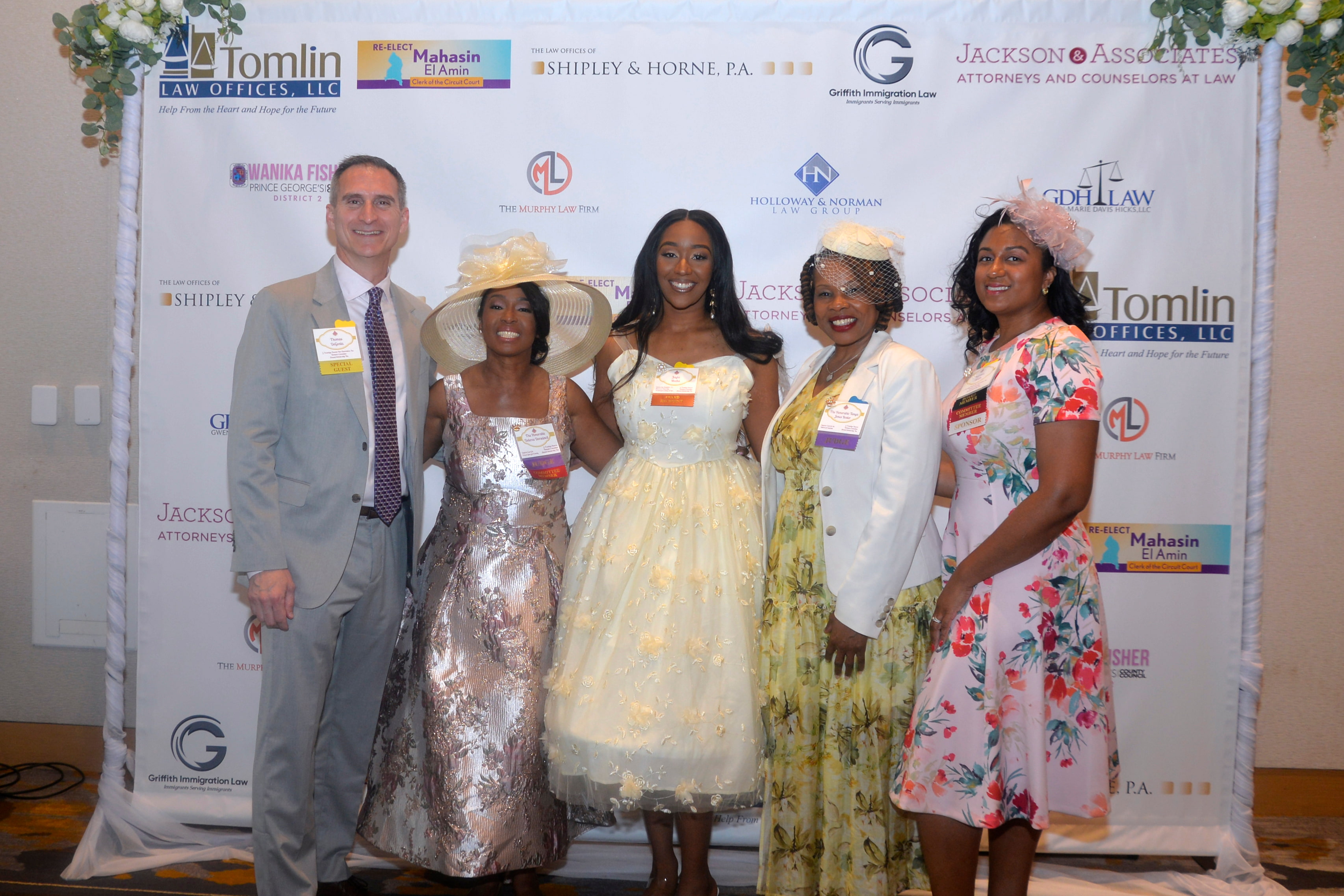 Pictured (left to right): Thomas DeGonia ’97; Judge Dolores Dorsainvil ’00; Jayla Meeks; Judge Tanya M. Jones Bosier ’00; and Nefretete A. Smith ’10, part of a strong AUWCL alumni presence at this high-profile gathering of judges and attorneys.