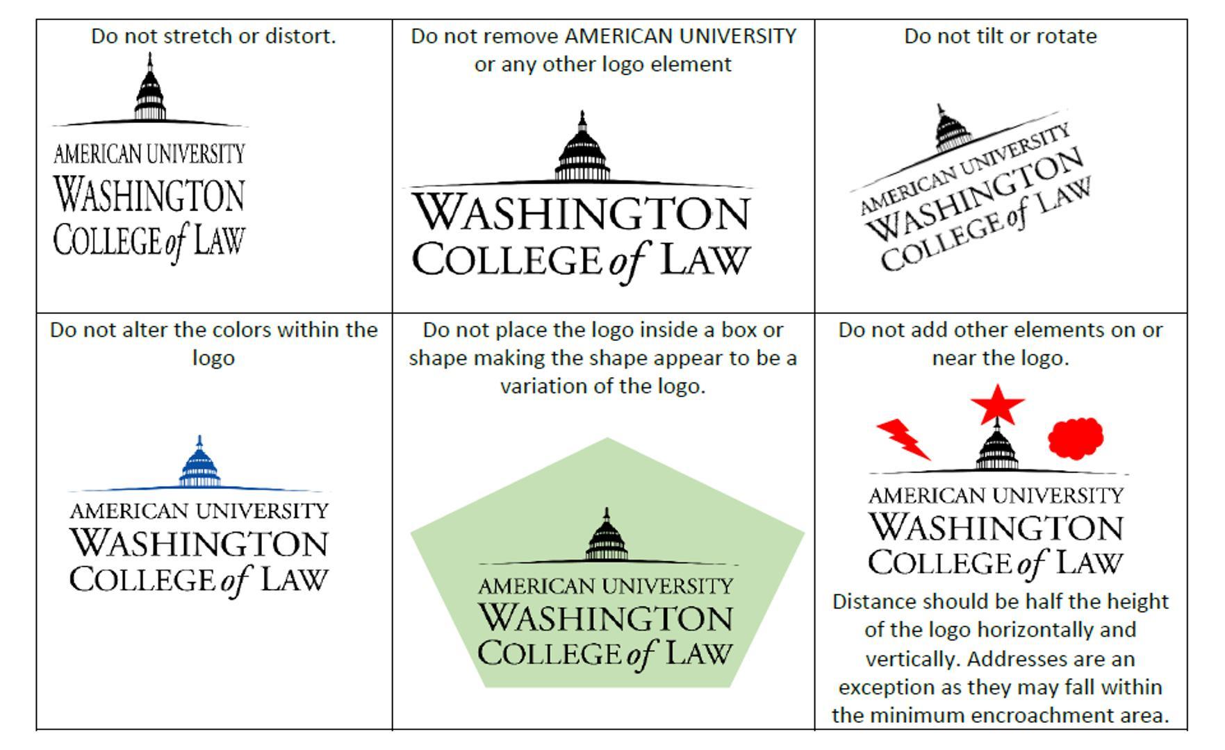 Image of what NOT to do with AUWCL logo